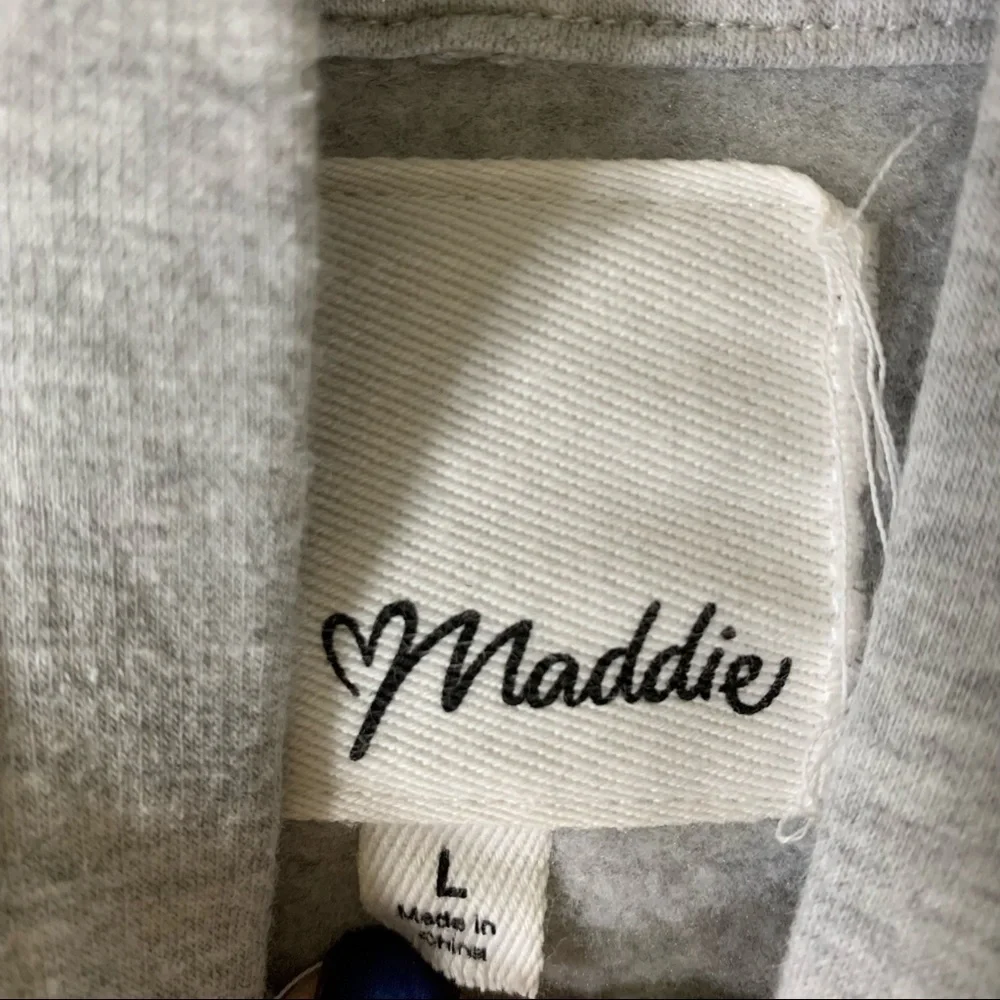 Maddie Gray Hoodie w Chiffon Back
